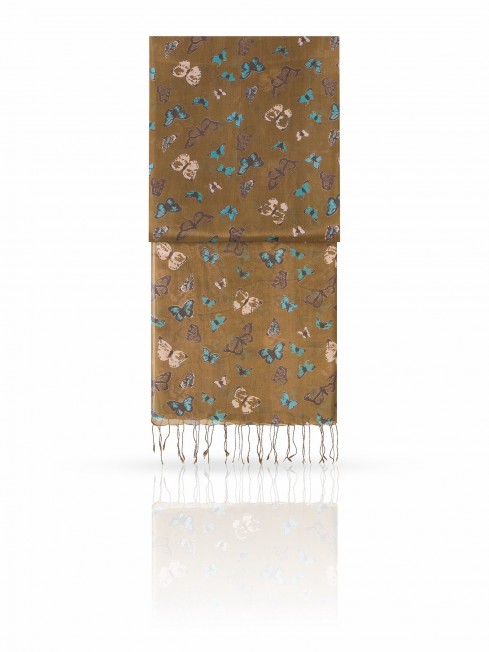 Палантин Женский S20-BUTTFLY/KHAKI.GREEN